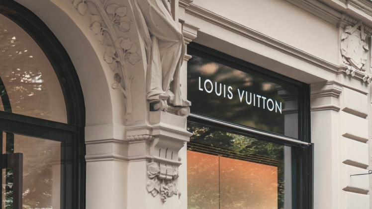 Louis Vuitton boutique signage on a building